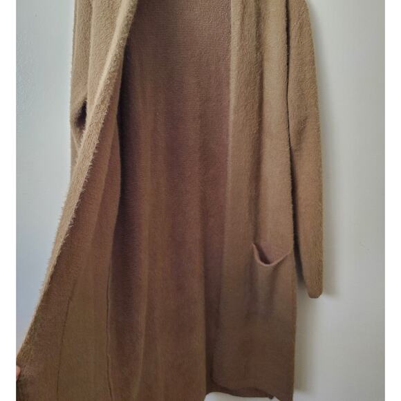 QIXING Womens Casual Open Front Knit Cardigan Long Sleeve Plush Cozy Warm - Picture 5 of 8